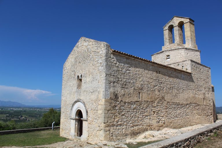 sant-miquel-dolerdola-church-in-the-monumental-archeological-complex-of-olerdola-catalonia-spain